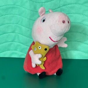 TY Peppa Pig Plush Stuffed Animal Doll 8” With Teddy